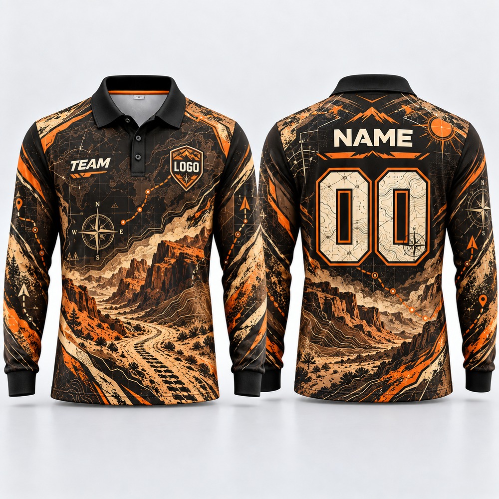 Outdoor Adventure Outfit - Camisa Polo de Manga Longa Personalizada