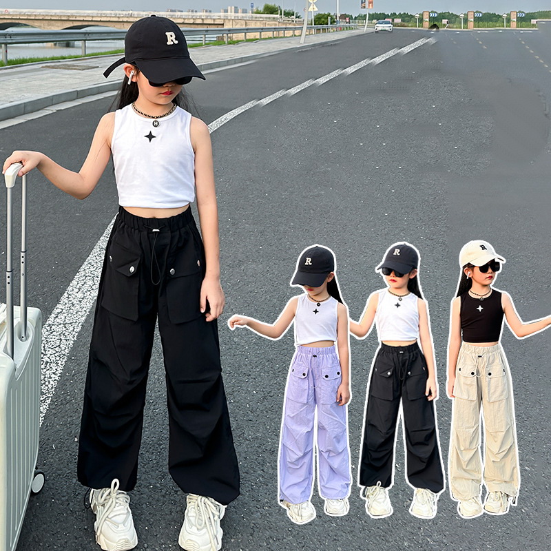 Outdoor Adventure Outfit - Calças Cargo Leves para Meninas, à